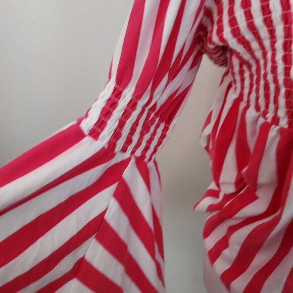 Boston Proper Striped Smocked Off Shoulder Top Size XL - Picture 11 of 12